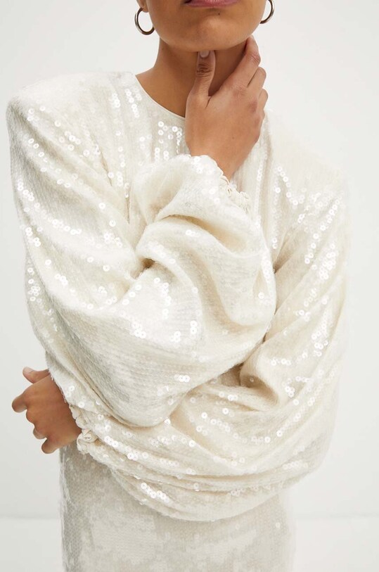 Rotate sukienka Sequins Short Dress 112873857 beżowy