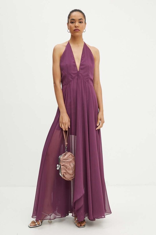 Rotate rochie Chiffon Halterneck Dress maxi violet 1129001364