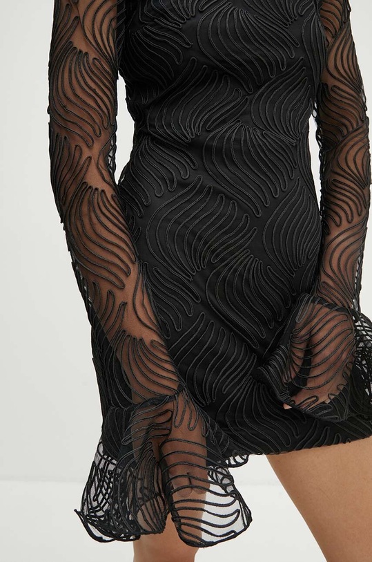 Šaty Rotate Shiny Mini Flounce Dress 112947100 černá