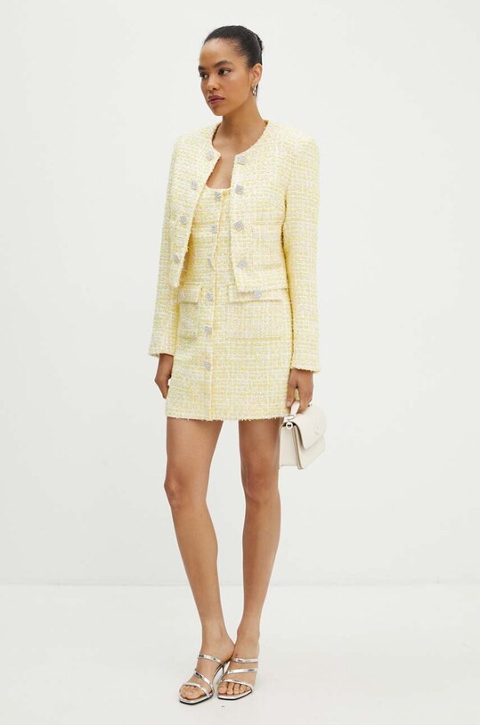 Rotate ruha Boucle Dress 1130781895 sárga AW24