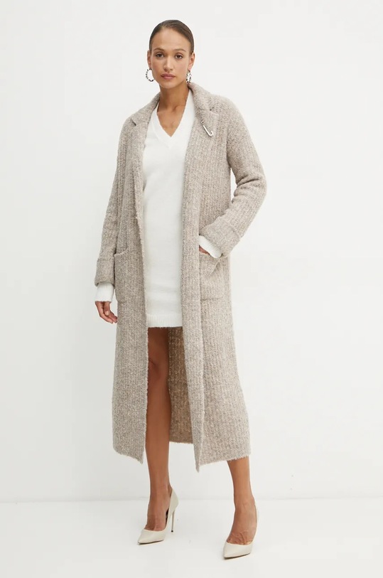 Φόρεμα από μείγμα μαλλιού Liu Jo WF4430.MA49P μπεζ NC24