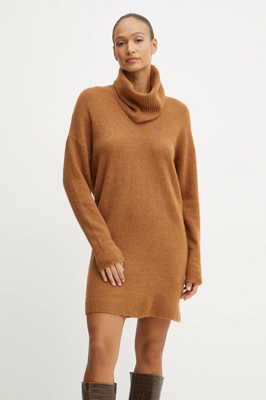 Сукня з домішкою вовни Liu Jo casual коричневий WF4430.MA49P