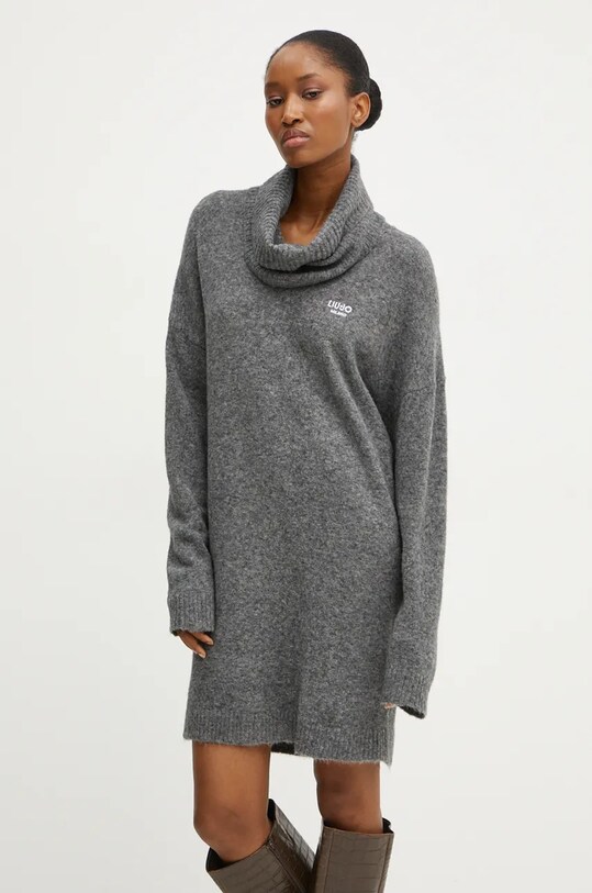 Liu Jo vestito con aggiunta di lana melange grigio WF4430.MA49P