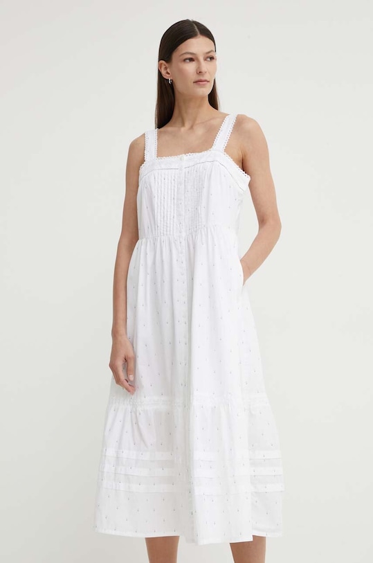 Памучна рокля Levi's памук бял A8649