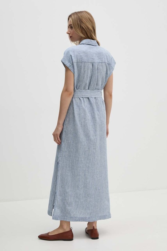 Pepe Jeans sukienka lniana MAYA PL953555 niebieski AW24