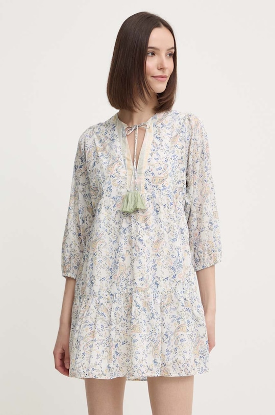 Bavlněné šaty Pepe Jeans MAISIE mini béžová PL953563