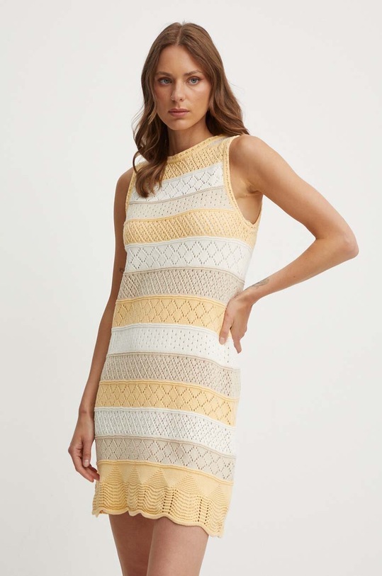 Pepe Jeans rochie din bumbac INGRID DRESS mini multicolor PL953574