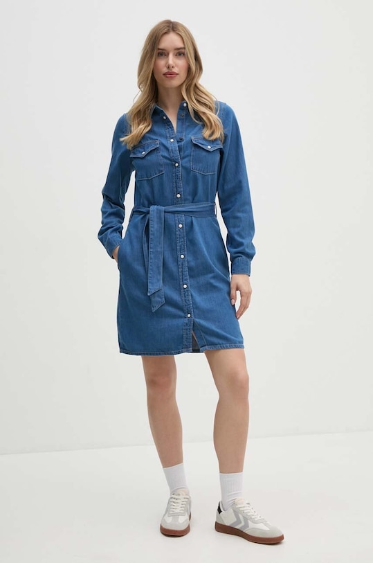 Pepe Jeans rochie REGULAR DENIM DRESS PL953581HT8 albastru AW24