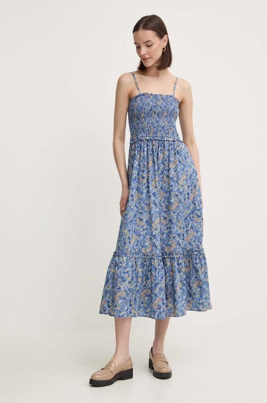 Хлопковое платье Pepe Jeans MARIELA хлопок голубой PL953582