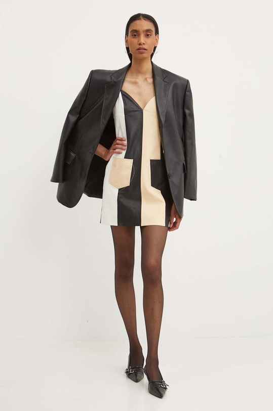 Kožna haljina Moschino Jeans 3704.8216 šarena AW24