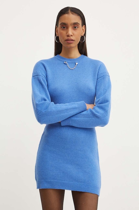 Moschino Jeans rochie din lana mini albastru 0483.8204