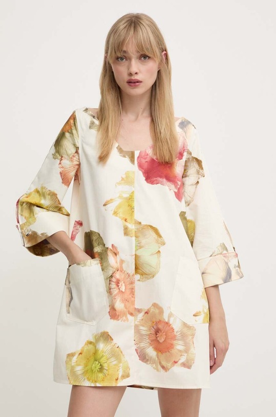 Bavlněné šaty Stine Goya mini béžová SG5883