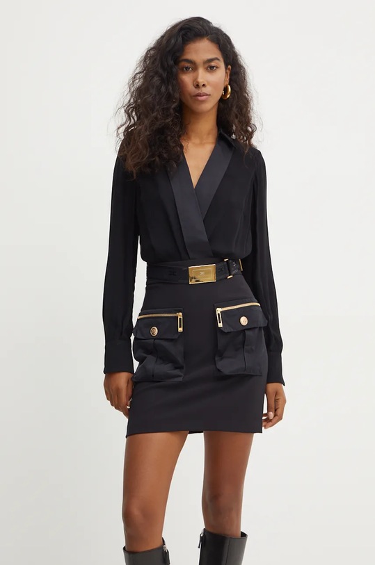 Φόρεμα Elisabetta Franchi με ελαστάν μαύρο AB65546E2