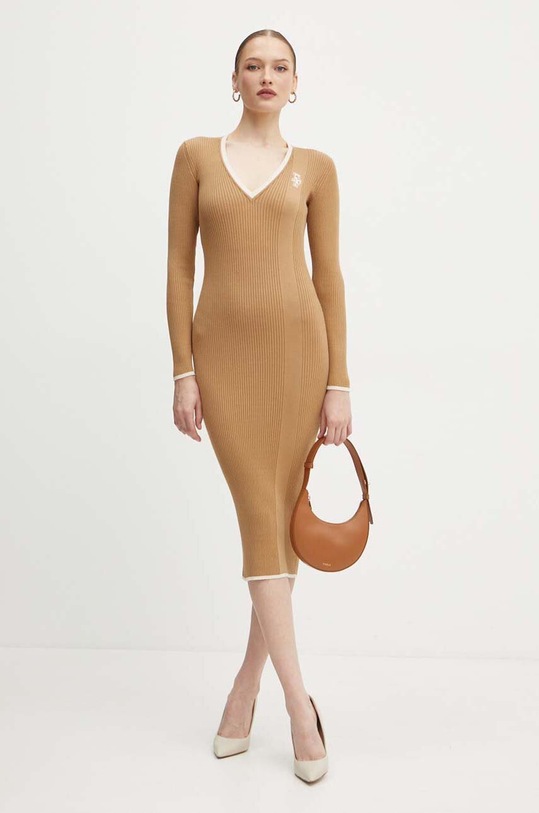 Φόρεμα Elisabetta Franchi AM09M46E2 μπεζ AW24