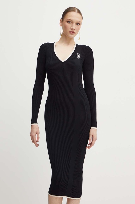 Φόρεμα Elisabetta Franchi μακρύ μαύρο AM09M46E2