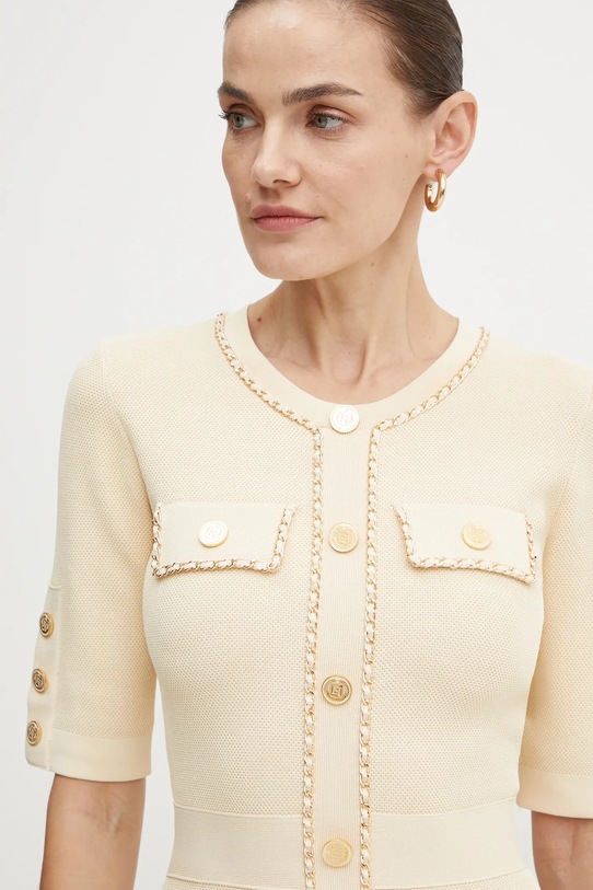 Elisabetta Franchi sukienka beżowy AM92B46E2