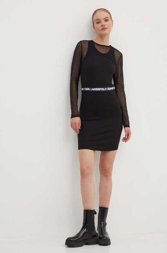 Karl Lagerfeld Jeans rochie 245J1306 negru AW24