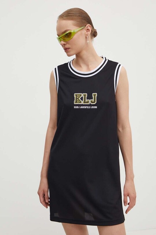 Karl Lagerfeld Jeans ruha ujjatlan fekete 245J1308