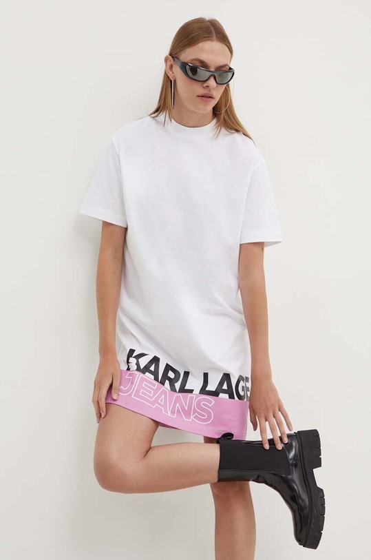 Бавовняна сукня Karl Lagerfeld Jeans casual білий 245J1311