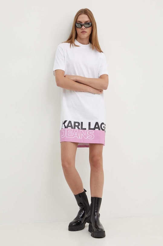Бавовняна сукня Karl Lagerfeld Jeans 245J1311 білий AW24
