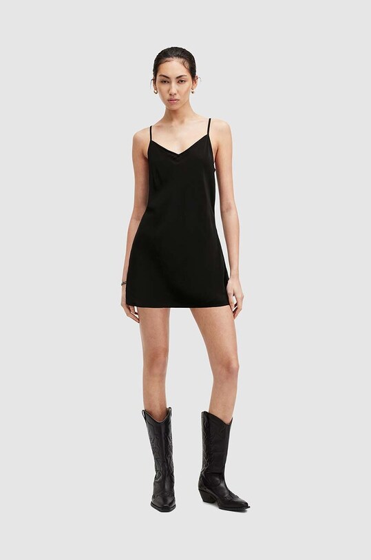 Šaty AllSaints IZABELA EMB čierna W006DA