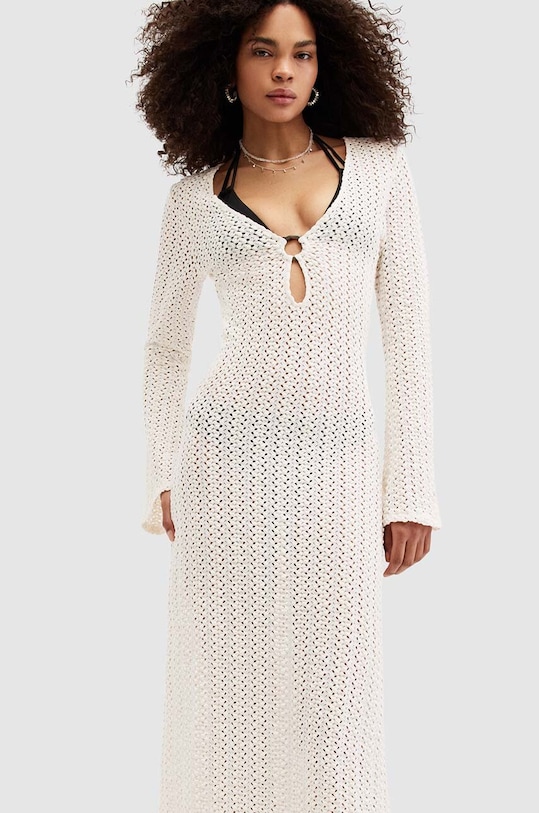 AllSaints rochie KARMA MAXI W021DA alb AW24