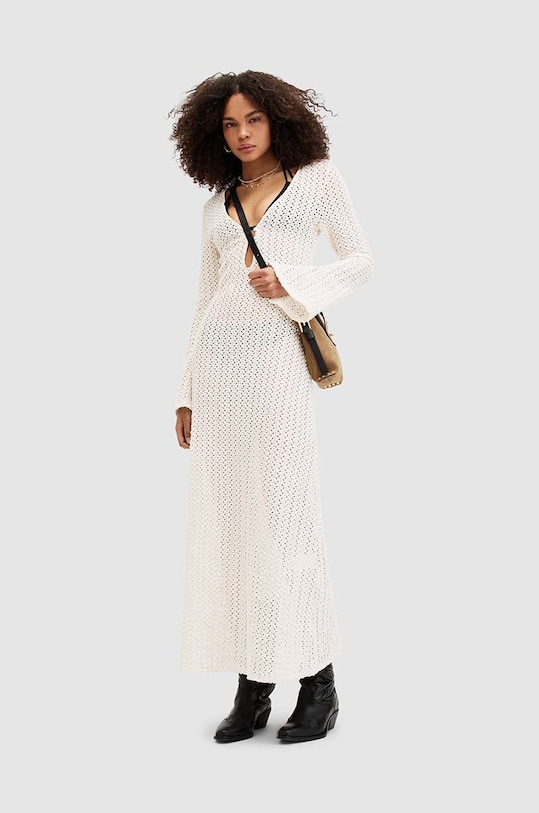 AllSaints rochie KARMA MAXI W021DA alb