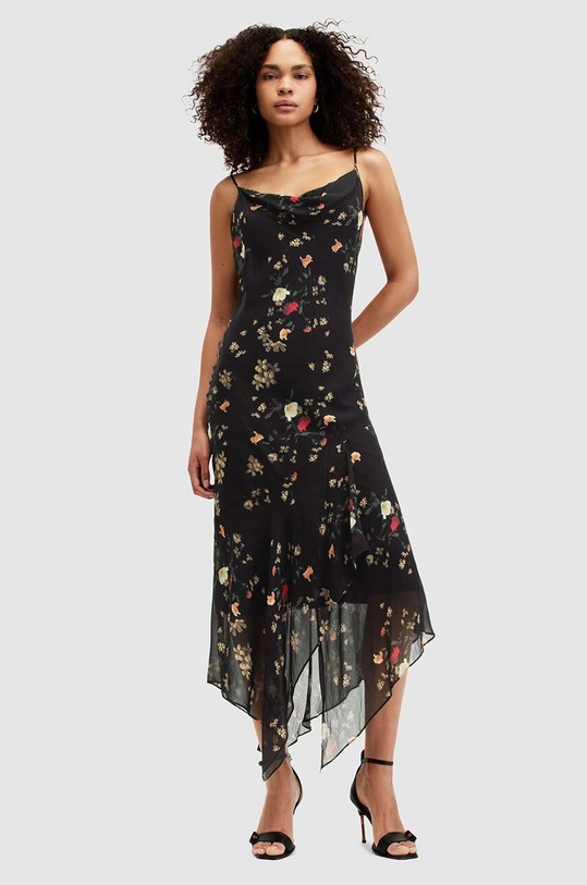 Šaty AllSaints CHARLOTTE KORA midi černá W035DA