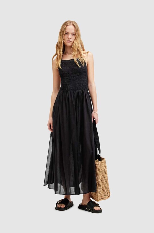 AllSaints rochie din bumbac IRIS DRESS W068DA negru