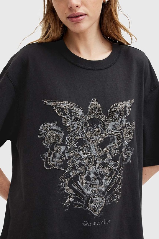 AllSaints tricou din bumbac COVENANT EMB W119JA gri AW24