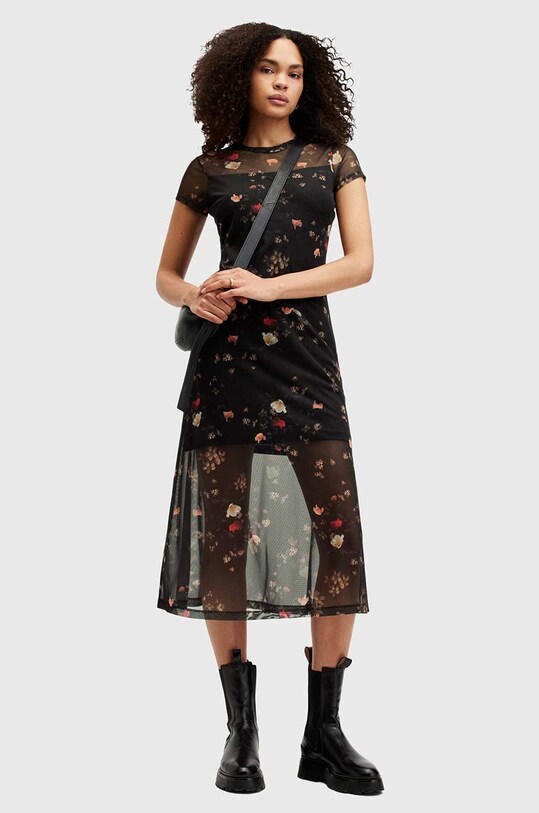 AllSaints ruha HANNA KORA SS fekete W164DA