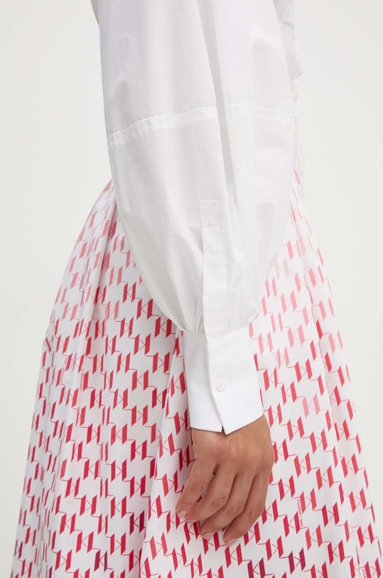 Pamučna haljina Karl Lagerfeld 245W1305 bijela