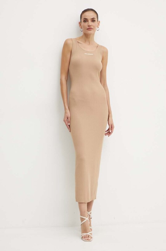 Karl Lagerfeld sukienka 245W1332 beżowy AW24