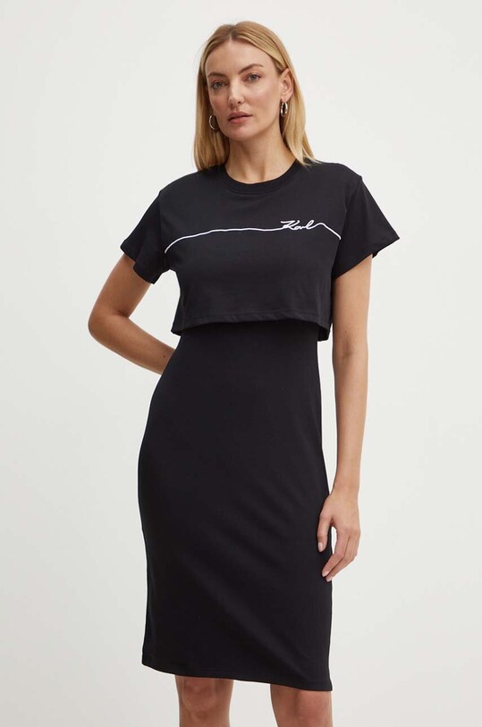 Karl Lagerfeld rochie 245W1350 negru AW24