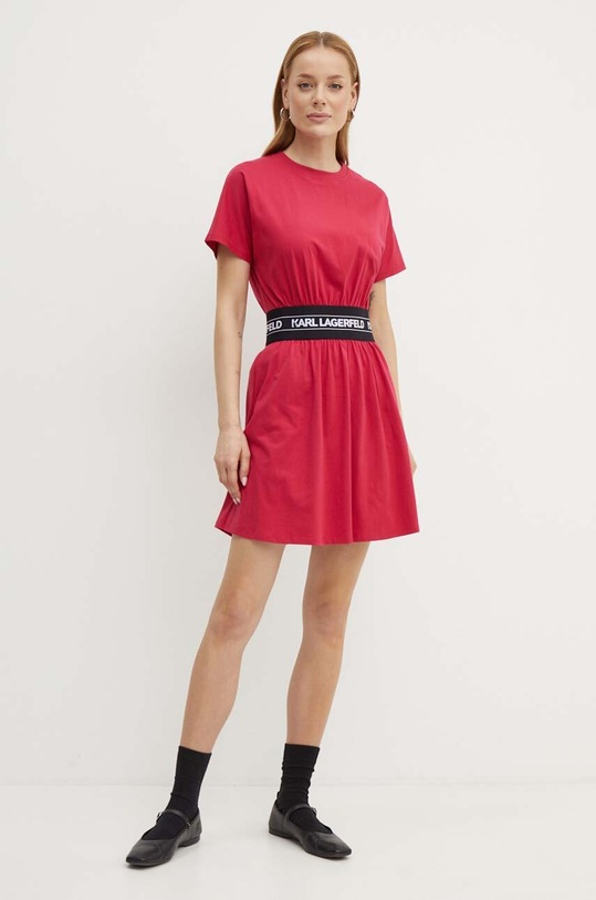 Karl Lagerfeld vestito in cotone 245W1351 rosa AW24
