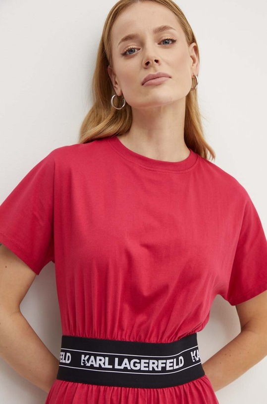 Karl Lagerfeld vestito in cotone rosa 245W1351