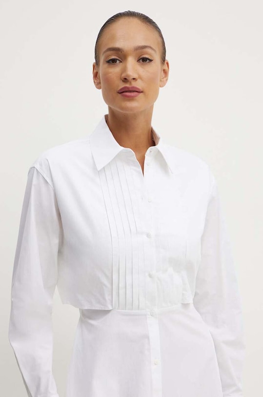 Pamučna haljina Karl Lagerfeld 245W1303 bijela