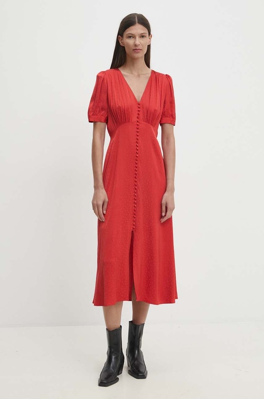 The Kooples sukienka FROB29043K czerwony AW24