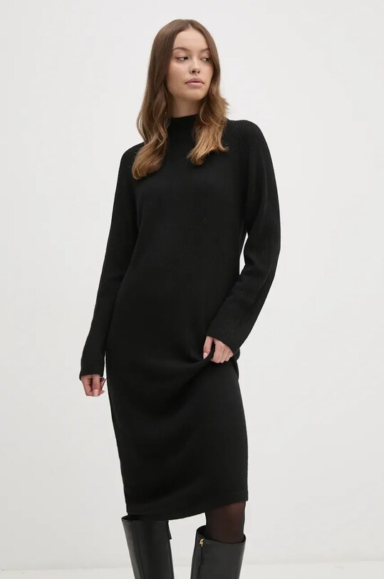 United Colors of Benetton sukienka z domieszką wełny casual czarny 1235DV01T