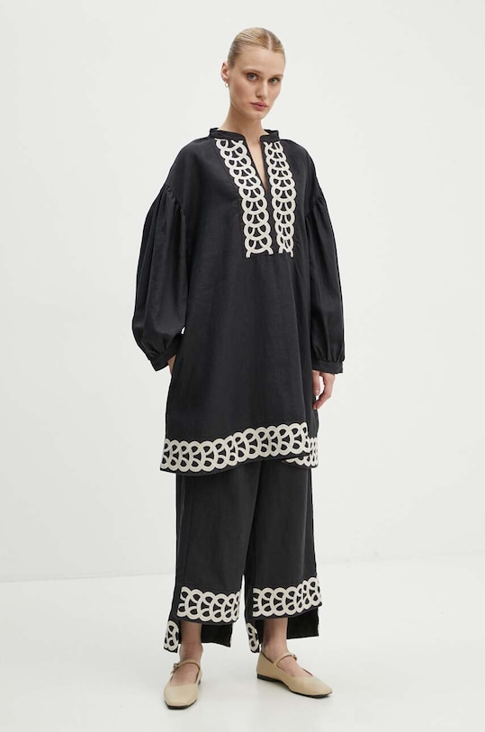 By Malene Birger rochie din in LIMONNA Q70967008 negru AW24