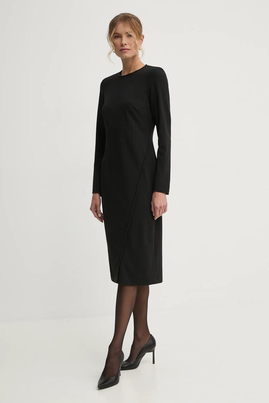 Dkny sukienka midi czarny DD4H1B60