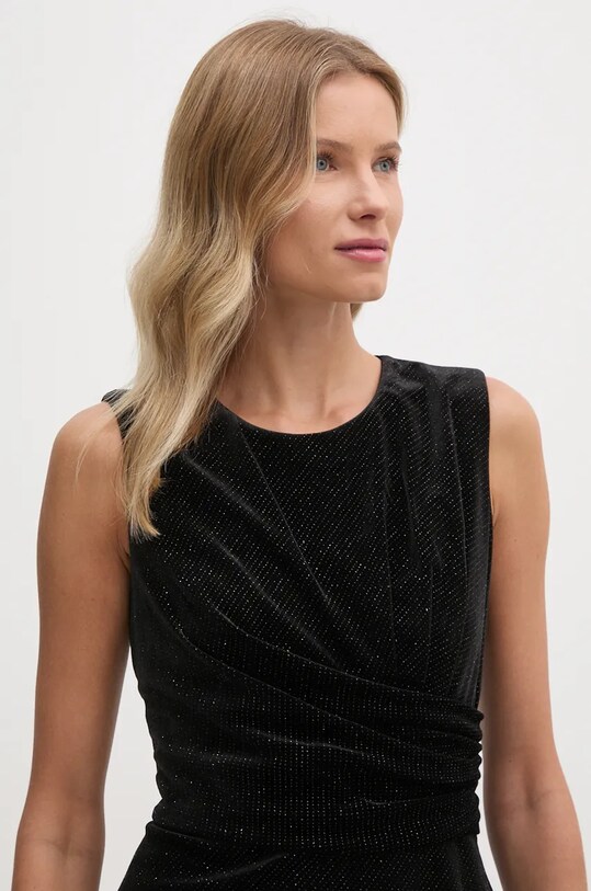Dkny sukienka welurowa czarny DD4IFB51