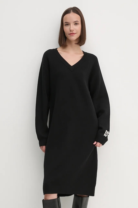 Dkny sukienka wełniana D2G4A160 czarny AW24