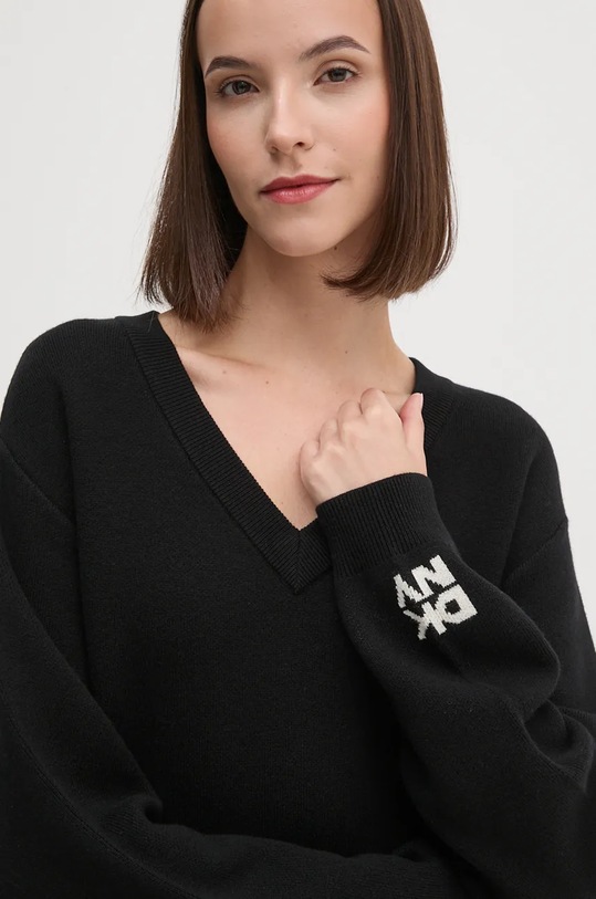 Μάλλινο φόρεμα Dkny D2G4A160 μαύρο