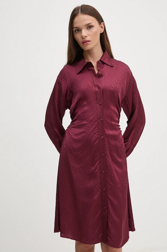 Šaty Dkny jemný vzor burgundské D2G4A100