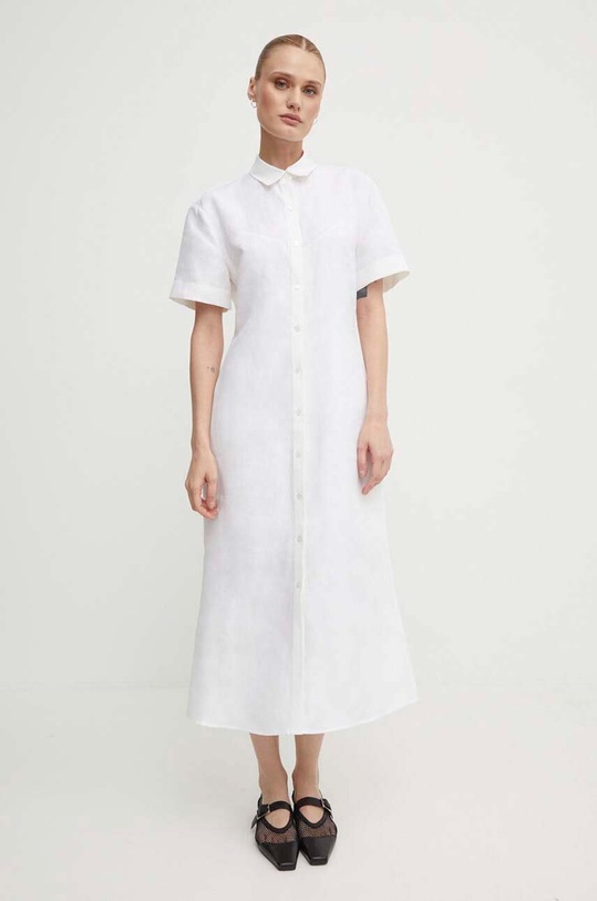 Theory sukienka lniana O0503614 biały AW24