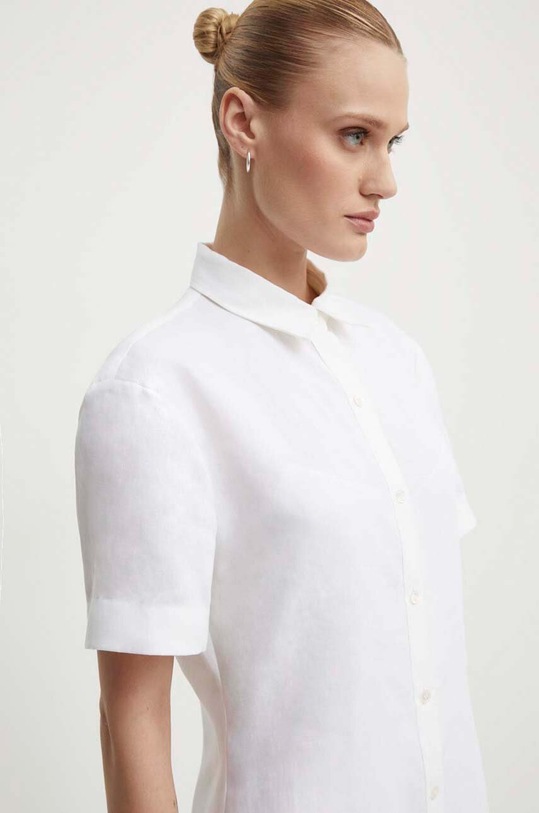 Theory sukienka lniana O0503614 biały