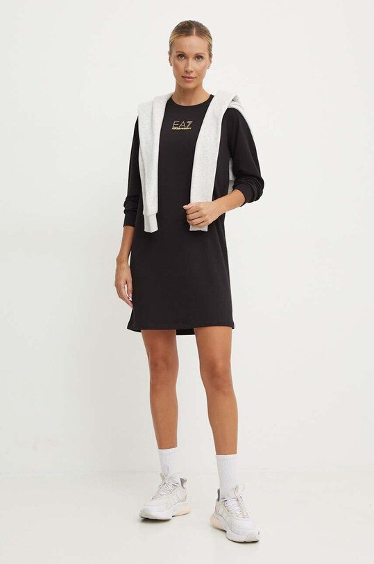 EA7 Emporio Armani rochie TJ9RZ.6DTA52.1200 negru AW24