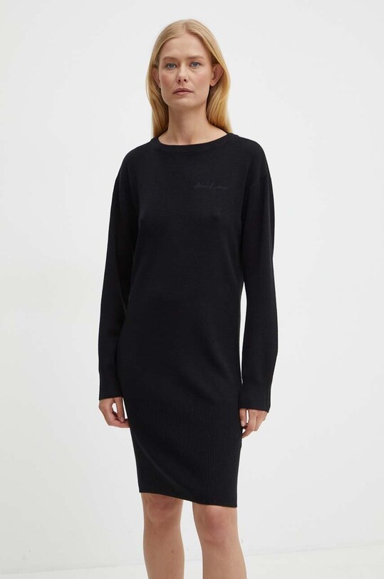 Armani Exchange sukienka z domieszką wełny casual czarny 6DYA1J.YME3Z