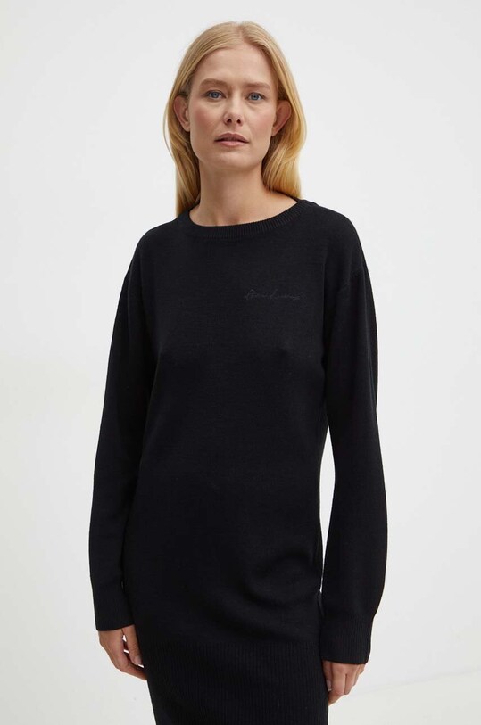 Armani Exchange sukienka z domieszką wełny czarny 6DYA1J.YME3Z